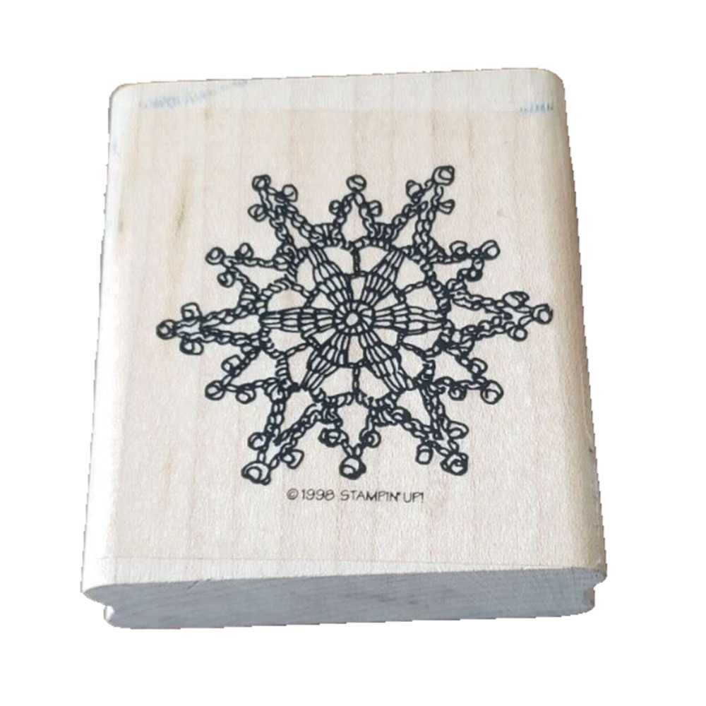 Stampin Up Set of 2 Winter Snowflakes Wood Mounted Rubber Stamps